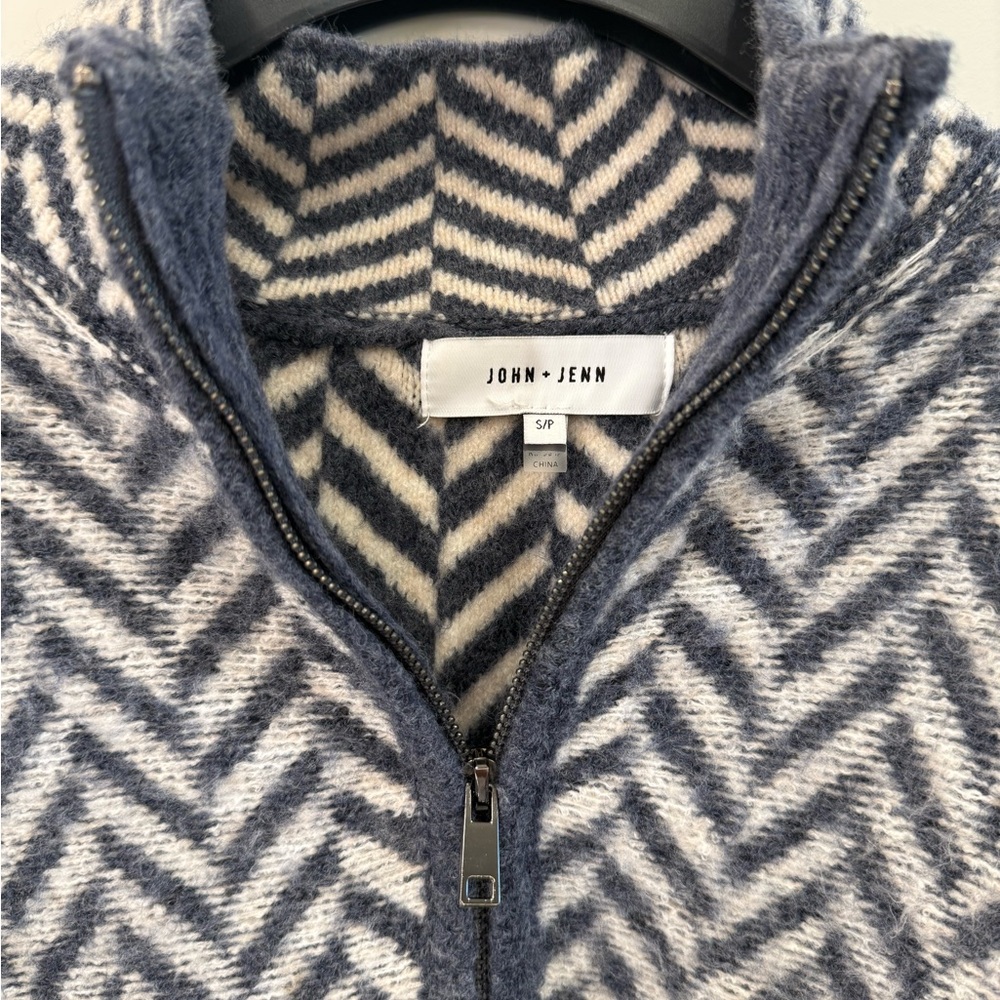 John + Jenn Blue and White Chevron Jacket